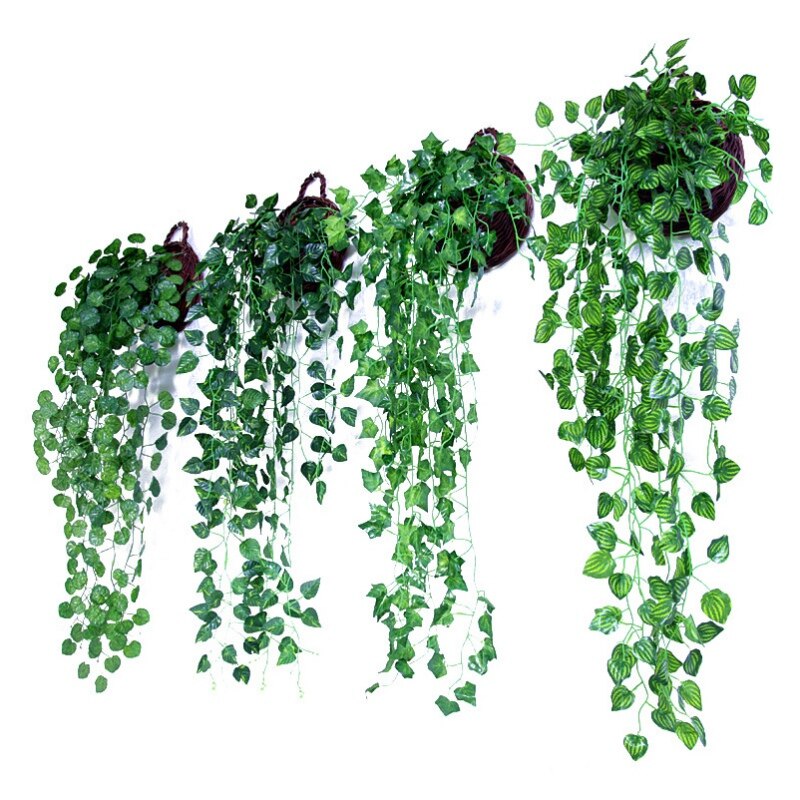 Artificial Outdoor Garden Green Leaf Garlands Hanging Silk Family Office Hanging Garland Man-made Eucalyptus Leaves