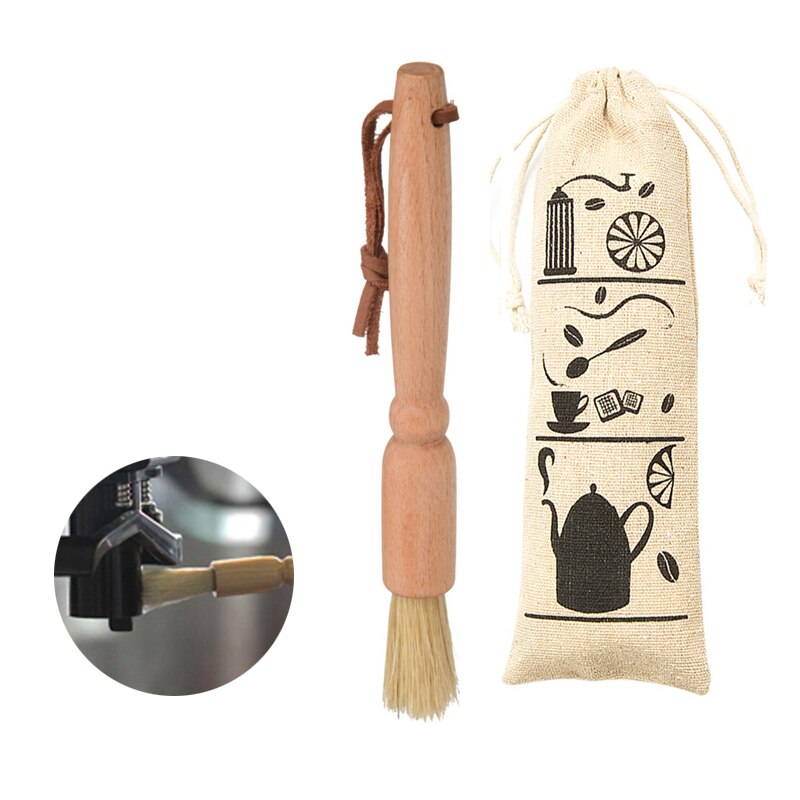 Brosse De Nettoyage Pour Machine à Expresso – Avec Poignée Et Cuillère – Pour Groupe, Moulin à Café – Poils Nylon, Design Ergonomique Rouge