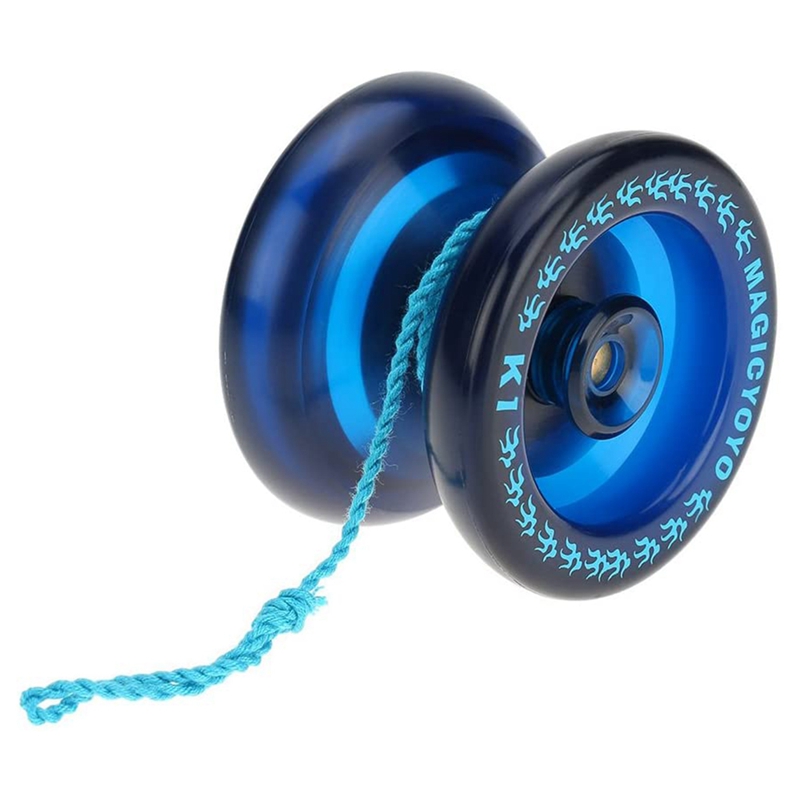 Magicyoyo  k1 blaue +k7 lila responsive kinder-anfänger-jojos, robustes abs-jojo & legierungs-jojo mit taschen, handschuhen und schnüren