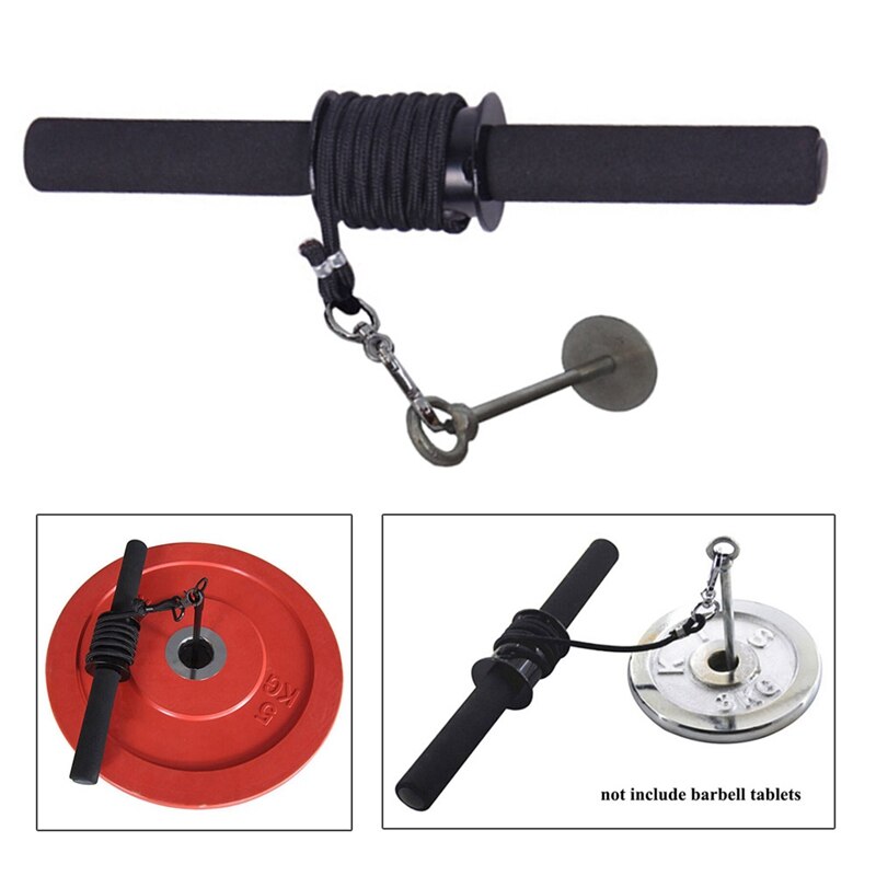 Fitness Gym Forearm Wrist Strengthener Trainer Hands Gripper Exerciser Strength Weight Lifting Rope Waist Rollers Stick Power