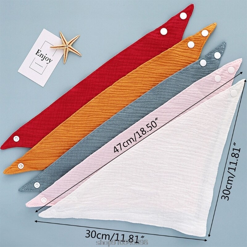 Bavaglini per neonati con bottoni automatici neonato Burp Cloth garza morbida Saliva asciugamano bambino Bandana triangolo sciarpa D01 20 Dropship