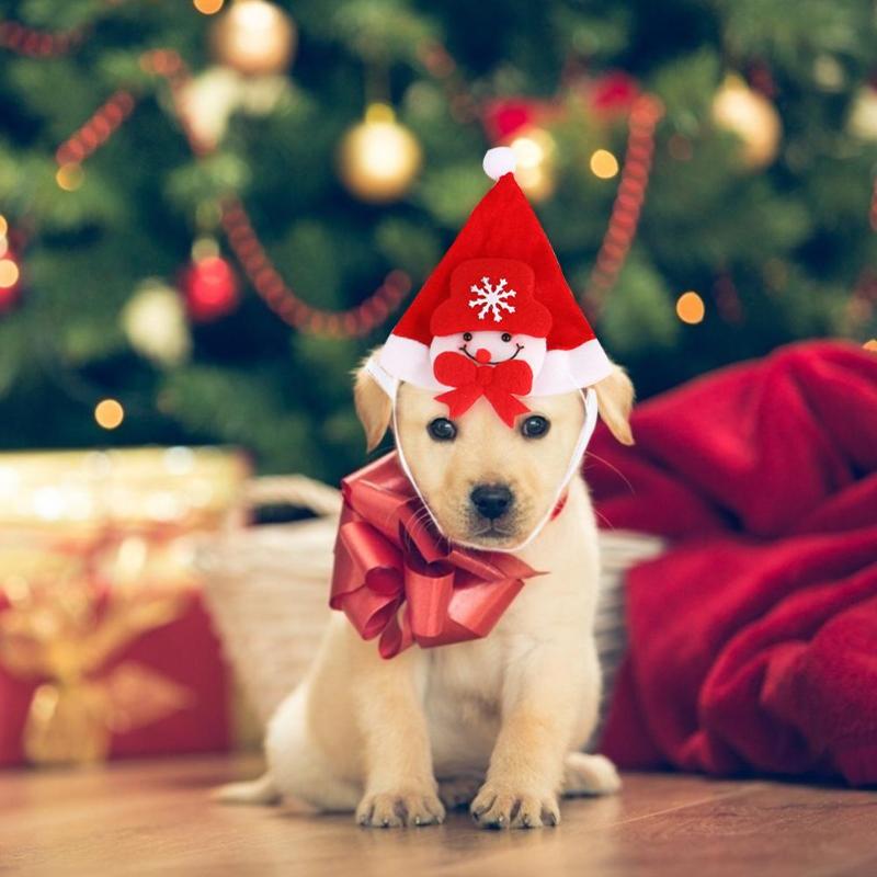 Huisdier kat kerst kerstman hoed kleine puppy kat hond kostuum hoed rode hoed met eland sneeuwpop kerstboom kostuum accessoire
