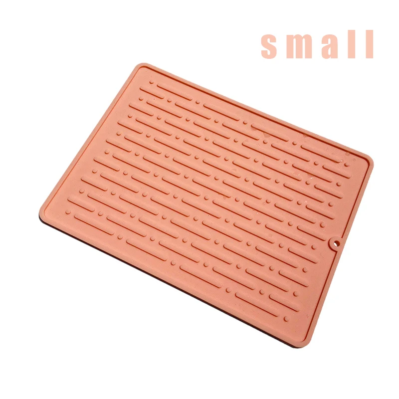 Esteira De Secagem De Prato De Silicone, Esteiras De Louça Resistentes Ao Calor, Tapete De Pia Para Cozinha, Acessórios De Mesa, Novo: Azul