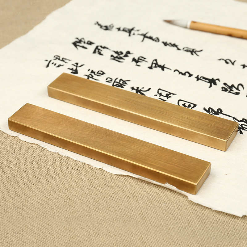 Draagbare Chinese Schilderen Calligraphie Paperweights Eenvoudige Messing Paperweights Studenten Papier Drukken Paperweights Peso De Papel