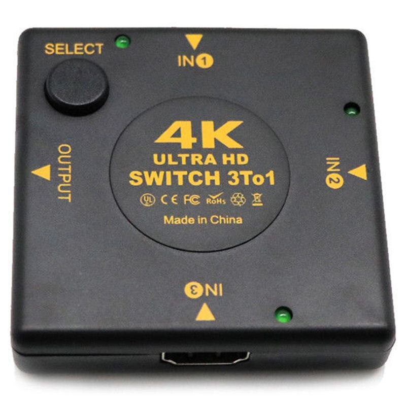 4K Hdmi Switch Box Selector 3 In 1 Out Kvm O Extractor Hub Splitter Switcher