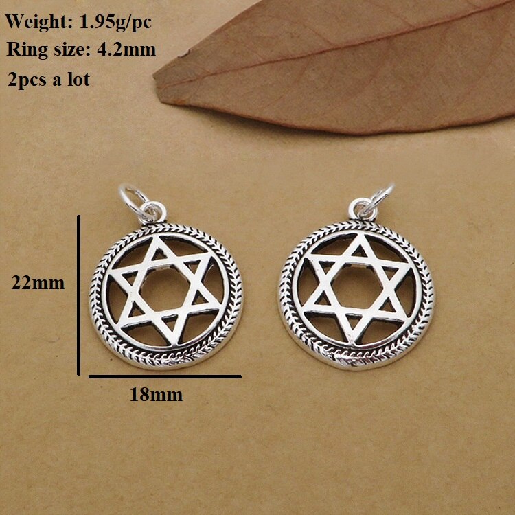 100% 925 Silver Star Charm Diy Armband Charme Kleine Ster Van David Hanger Diy Sieraden Geluksbrenger