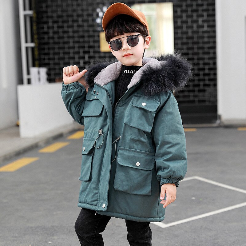 2022 Winter Kleding Jongens 4 Warm Houden 5 Kinderen 9 Jas 8 Tieners 10 Tot 15 Jaar Oud Dikkere katoen Winter Jas-30 Graden: blue / 10