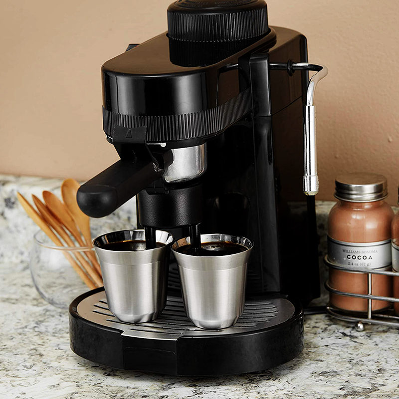 DEOUNY – tasse à expresso en acier inoxydable, Double paroi, isolée, tasse à café empilable, en métal, de voyage, antirouille, 2.7oz