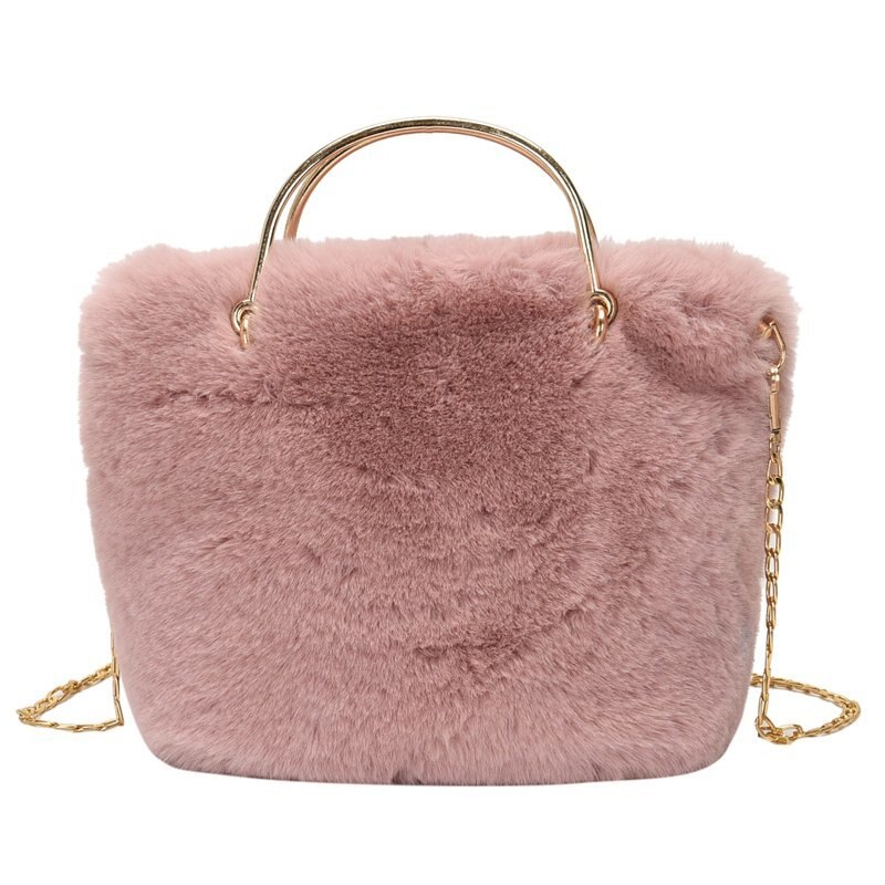 Herfst En Winter Vrouwen Faux Bont Tassen Schouder Onderarm Pluche Pouch Crossbody Tassen Voor Vrouwen furry Handtas