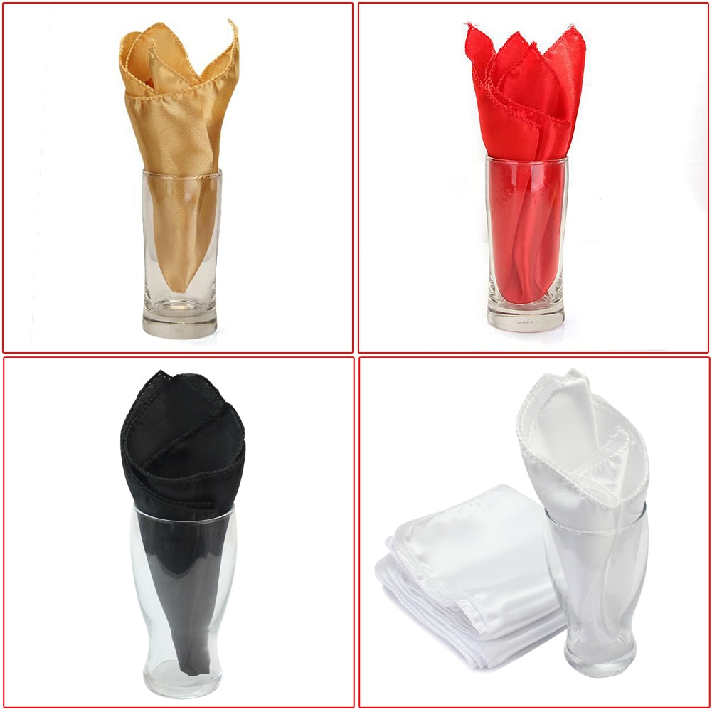10 stuks gouden vierkante servetten voor feesten, banketten, bruiloften en hotels.