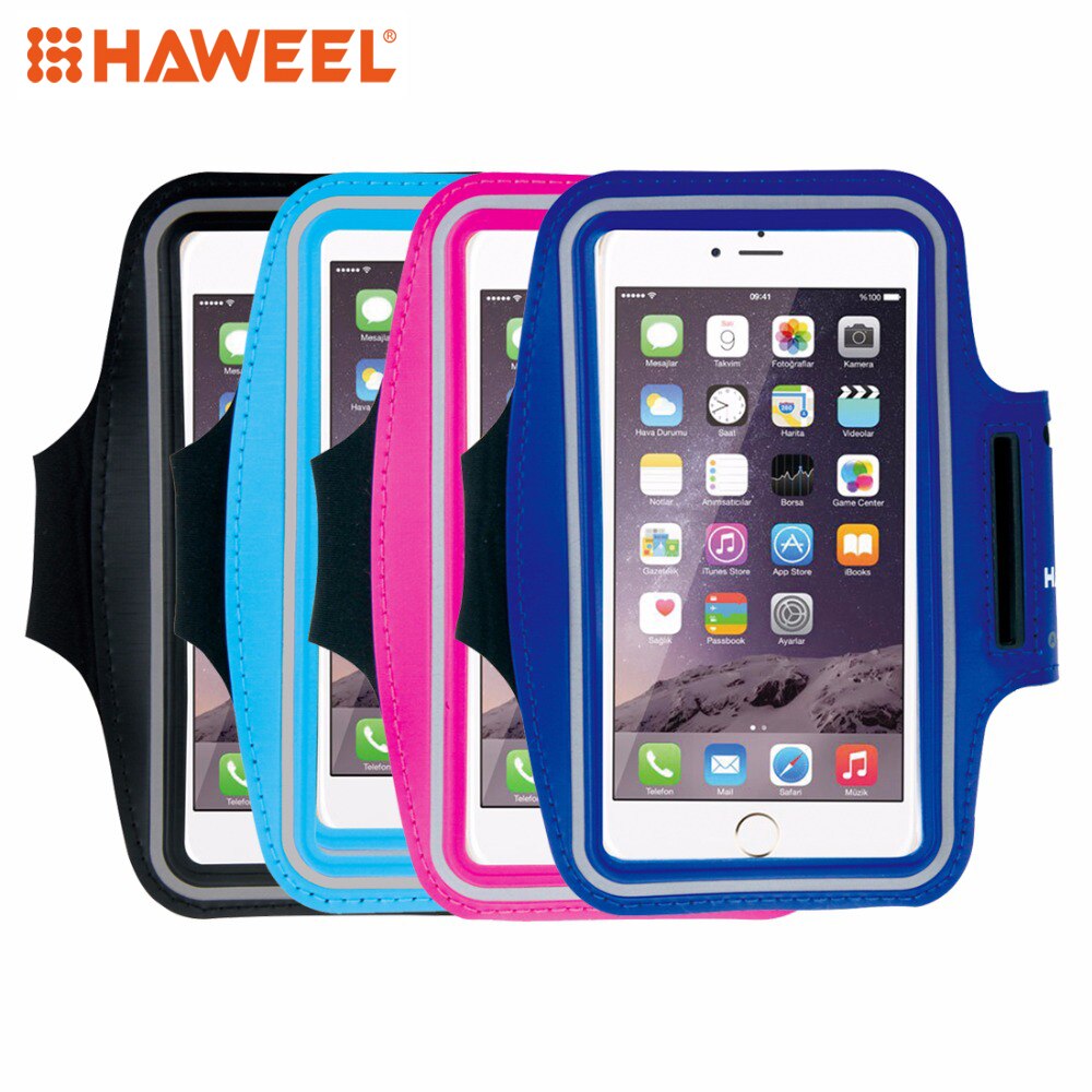HAWEEL Sport Armband Case met Oortelefoon Gat & Key Pocket voor iPhone 6 Plus, Samsung Galaxy S6/S5
