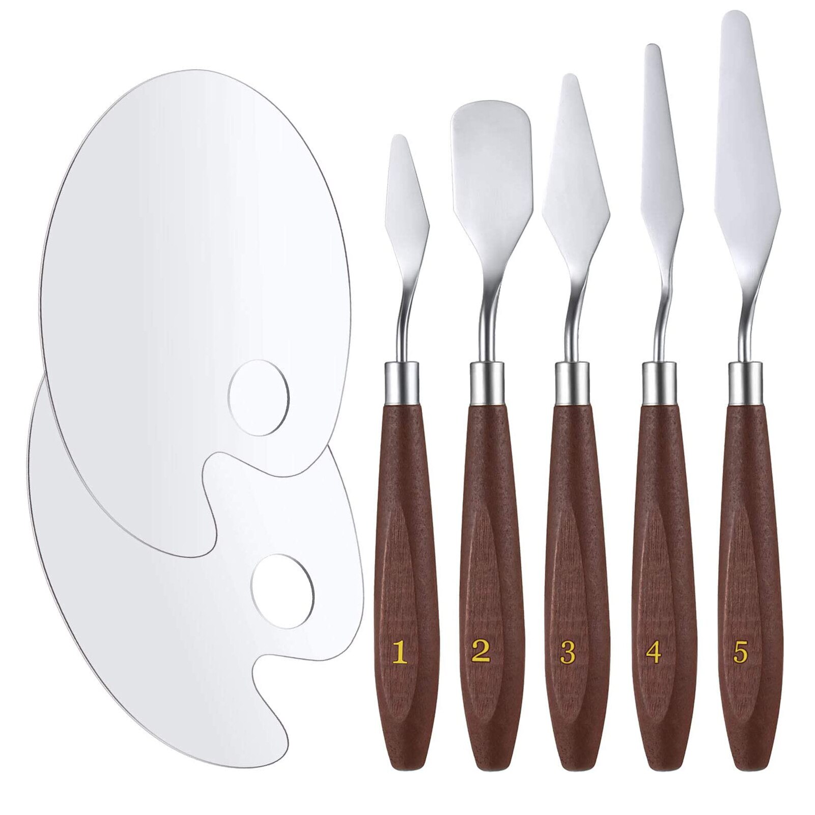 7PCS Digital Painting Scraper, Drawing Board Set Acrylic Acid Paint Set Spatula Palette Painting Tools Kit