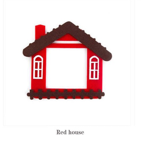 Słodki kreskówka filc dziurawy-na zewnątrz przełączanie naklejki kreatywna dekoracja domu kreskówka ścienna naklejki umieszczone filcowe puste gniazdo przełącznika: little dom