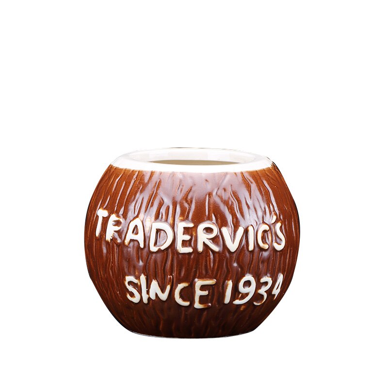 W stylu hawajskim 3D Coco Hollywood bar kubek TIKI Wykonany ręcznie ceramiczna łupina kokosa koktajl szklany zimny napój sklep lody Smoothie Puchar