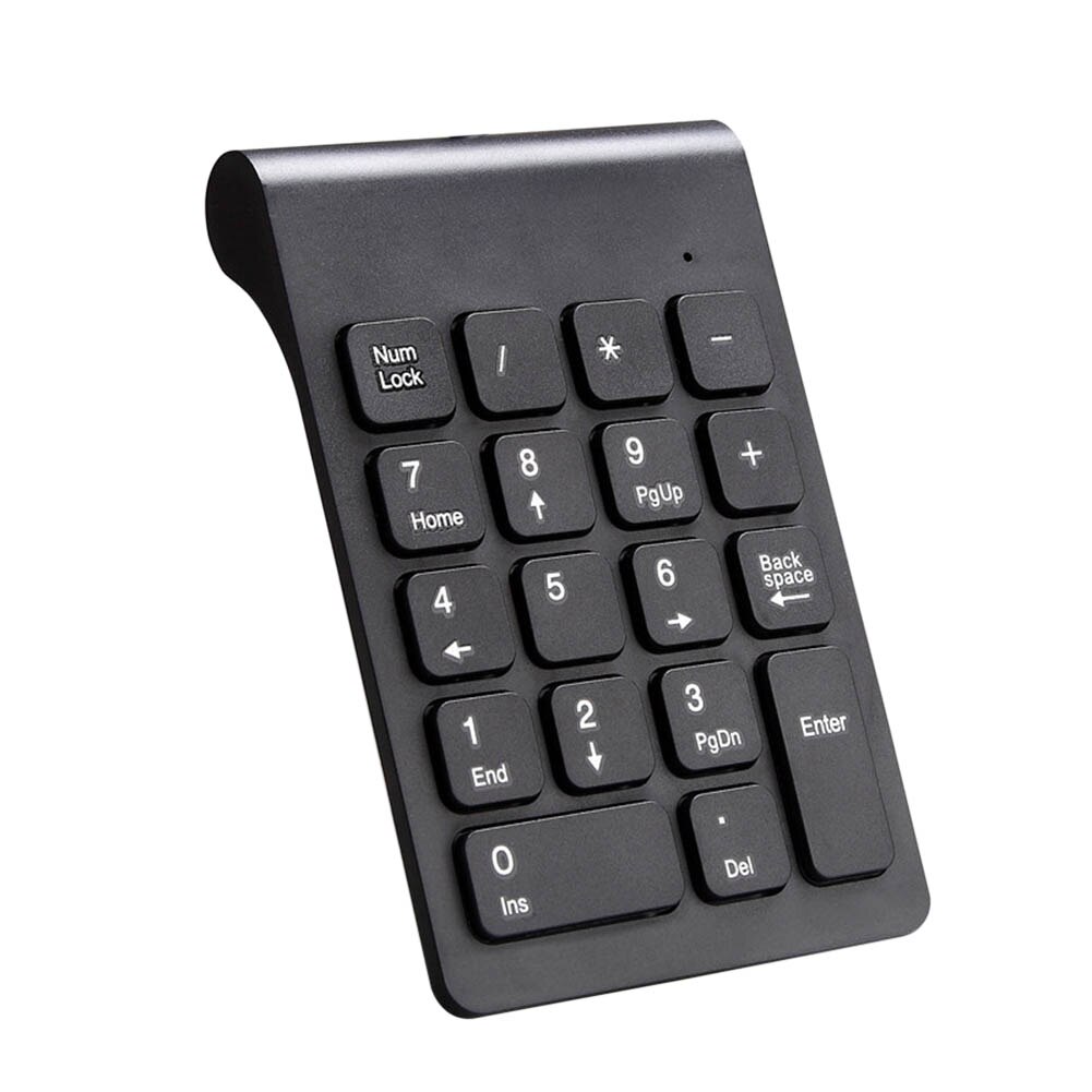 Portable 2.4G Wireless Digital Keyboard USB Number Pad 18 Keys Mini Numeric Keypad For Laptop PC Notebook Desktop SGA998: Black