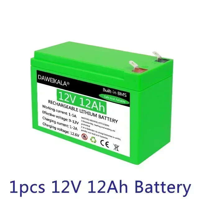 12V 12Ah 18650 Battery Pack 18650 lithium battery recharable Solar storage Battery Electric lighting: GRAY