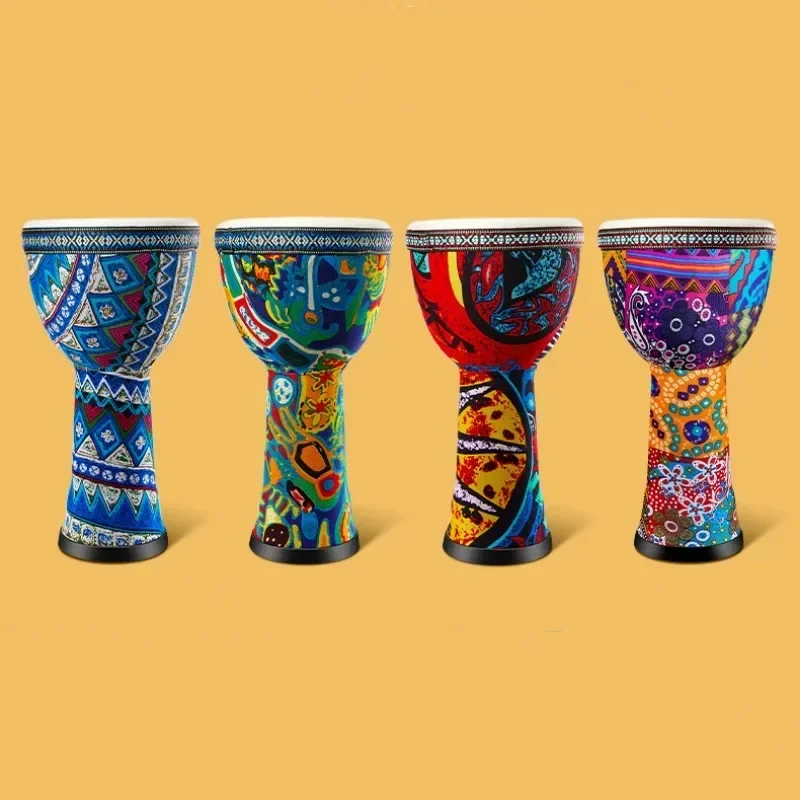 Tambour africain 8 pouces tambour djembé africain sculpté à la main en bois massif peau de chèvre Instrument de musique africain traditionnel