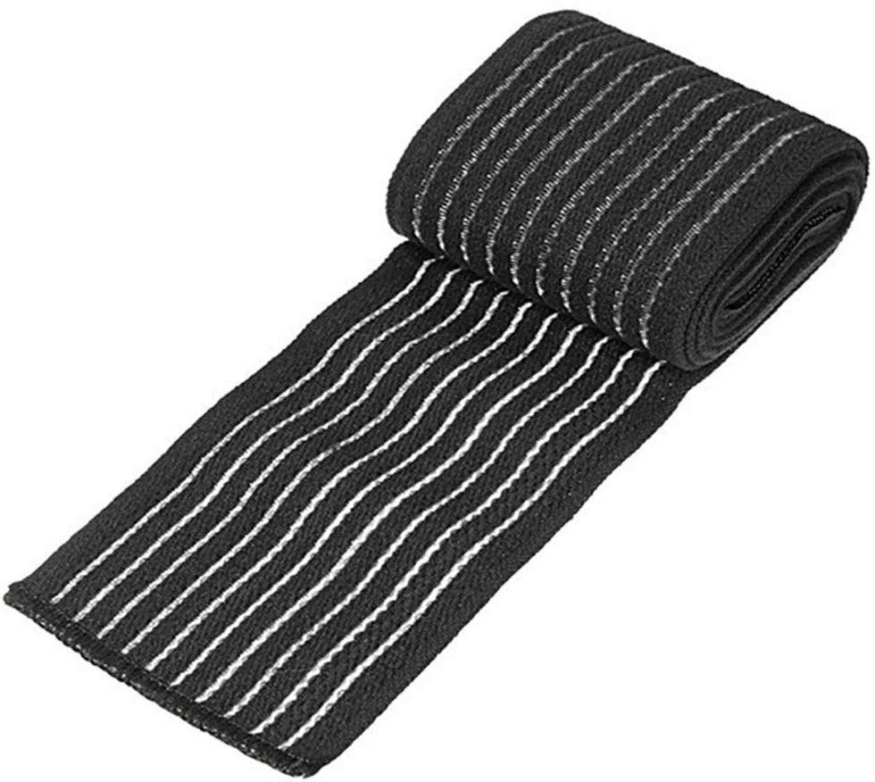 40~150cm Elastic Bandage Compression Knee Support Sports Strap Knee Protector Wristband Ankle Leg Elbow Calf Support Safety Band: Black / 120cm Calf Bands