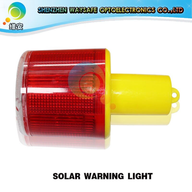 plastic behuizing zonnepaneel flash modus road veiligheid rode LED solar waarschuwingslampje
