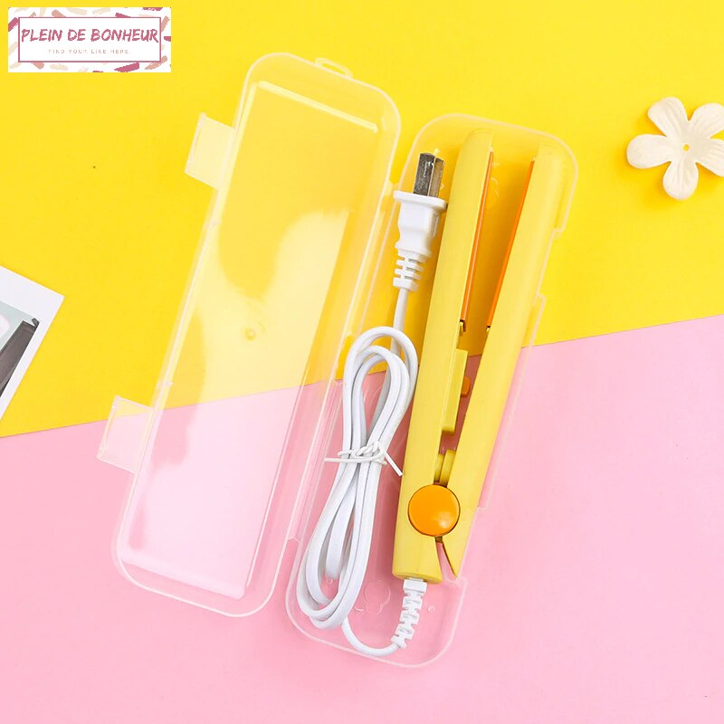 Lisseur de cheveux bouclés 2 en 1, dessin animé, Mini étudiant, petite fille électrique, bigoudi, outils de lissage