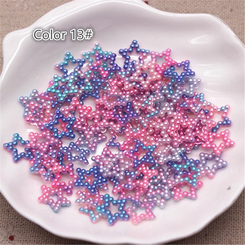 100 stk 12mm enhjørning farge abs perle stjerne form cabochons scrapbooking rekvisita festdekorasjon konfetti gjør selv håndverk