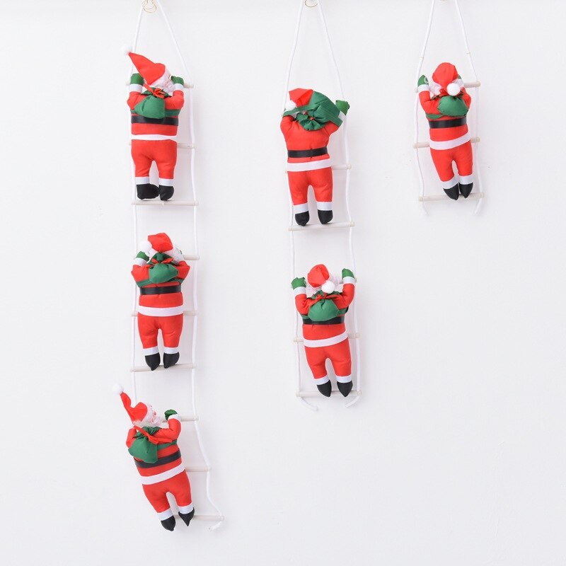 Santa Claus Climbing Rope Ladder Ornaments Christmas Tree Pendant Hanging Doll Ornament Xmas Home Decor Navidad Decorar