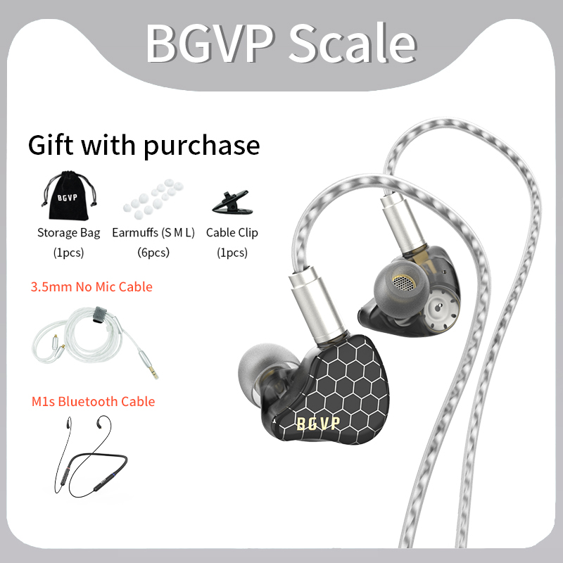 BGVP skala 2DD w uchu Monitor słuchawki 6D efekty dźwiękowe gamingowy zestaw słuchawkowy HiFi słuchawki przewodowe bas Stereo słuchawka słuchawki douszne: Brązowy