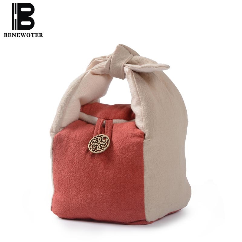 Bolsa de almacenamiento Vintage de algodón y lino para tetera, bolsita de té para viaje, fácil de llevar, accesorios para la ceremonia del té, novedad