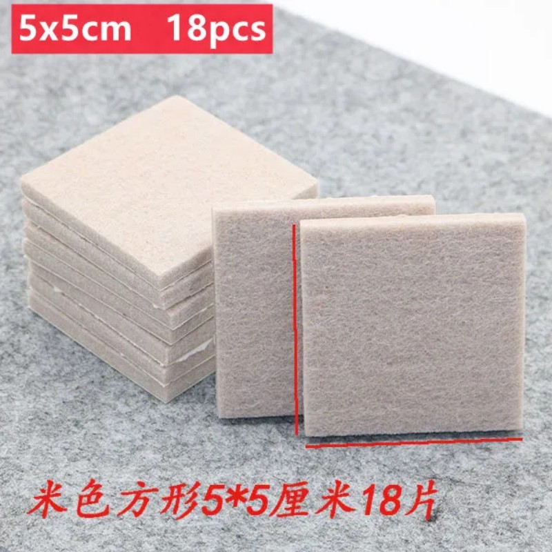 Coussinets de pieds de chaise en feutre épais de 5mm, auto-adhésifs pour meubles muets, joint Anti-collision antidérapant, tapis de protection de sol en bois, 128 à 18 pièces: Orange