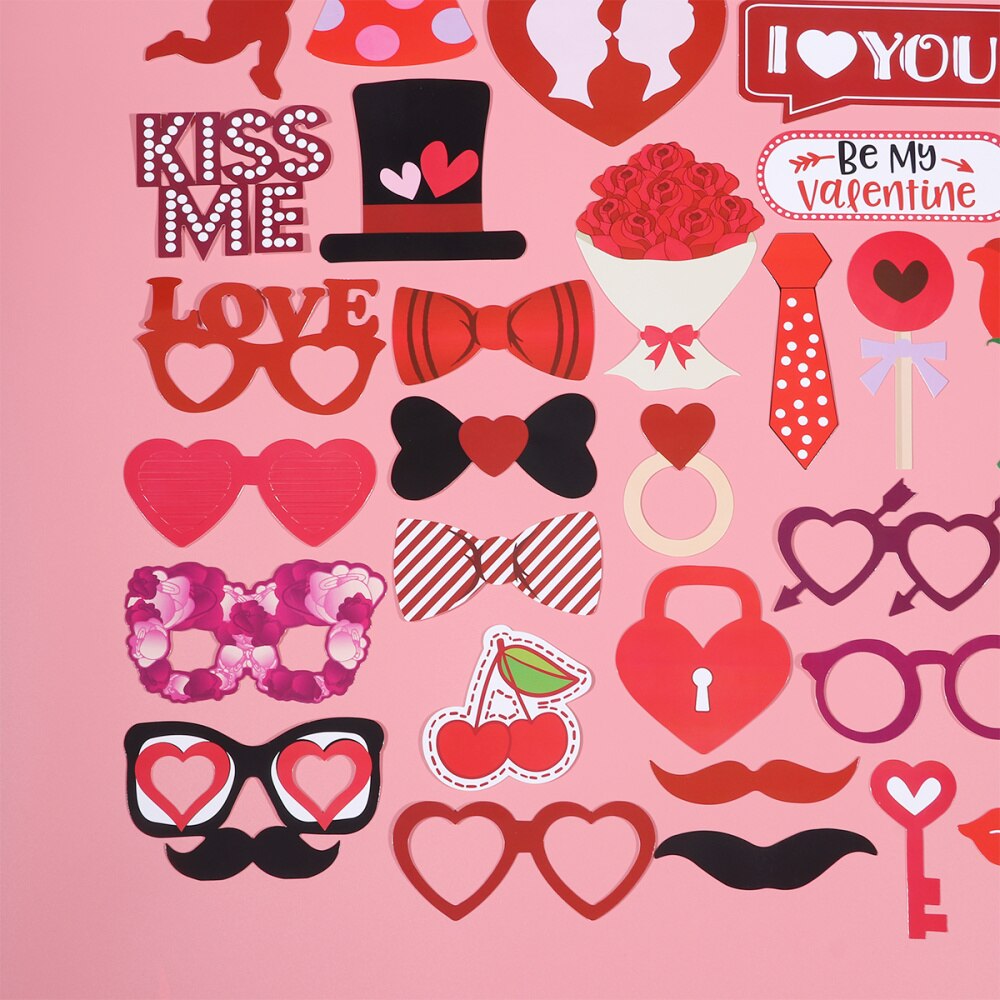 Accesorios creativos para fotos, accesorios para fiestas del Día de San Valentín, accesorios de fotografía para de boda, 50 Uds.