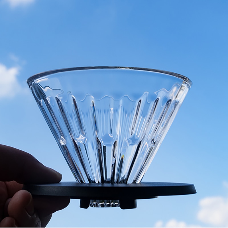 Timemore glas kristallöga kaffedroppare häll över kaffebryggare  v60 glas kaffefilter tvättbart kaffefilter plasthållare