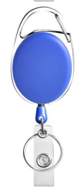 Intrekbare badgehaspelhouders, metalen heavy duty met karabijnhaak riemclip en sleutelhanger voor identiteitskaart naamhouder en sleutelhanger: GRIJS