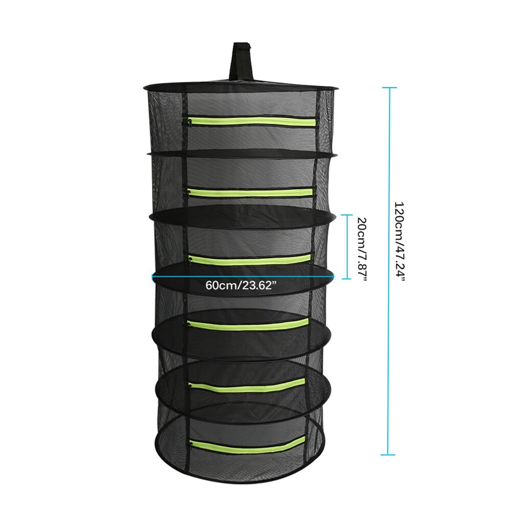 Zware Droogrek Opknoping Droog Netto Kruid Drogen Netto Nylon Mesh Vouwen Mesh Pouch Opknoping Mand Opvouwbare Dry Bag: 6 layers