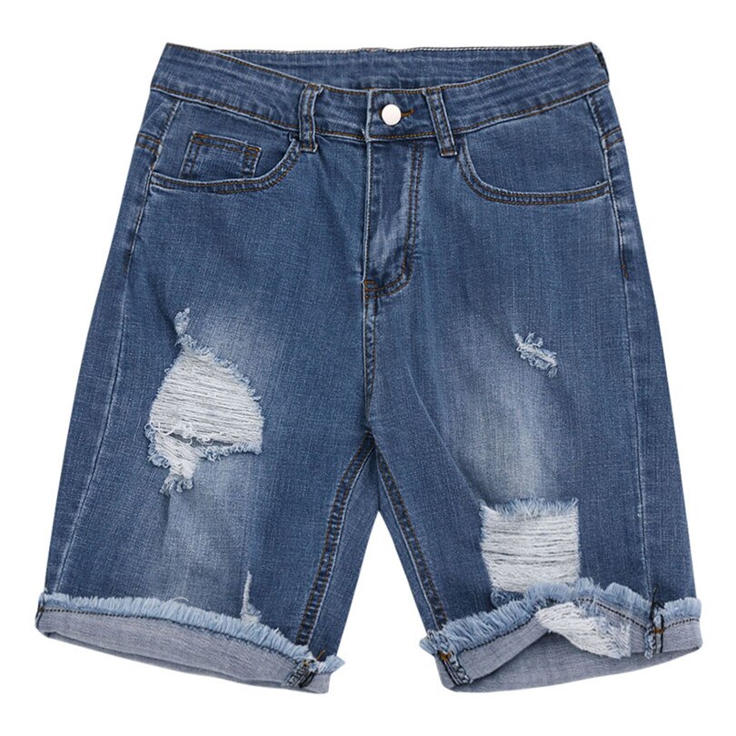 Summer Men Zipper Pocket Casual Shorts Denim Cotton Multi-Pocket Overalls Shorts Straight Pant #E11: XXXL