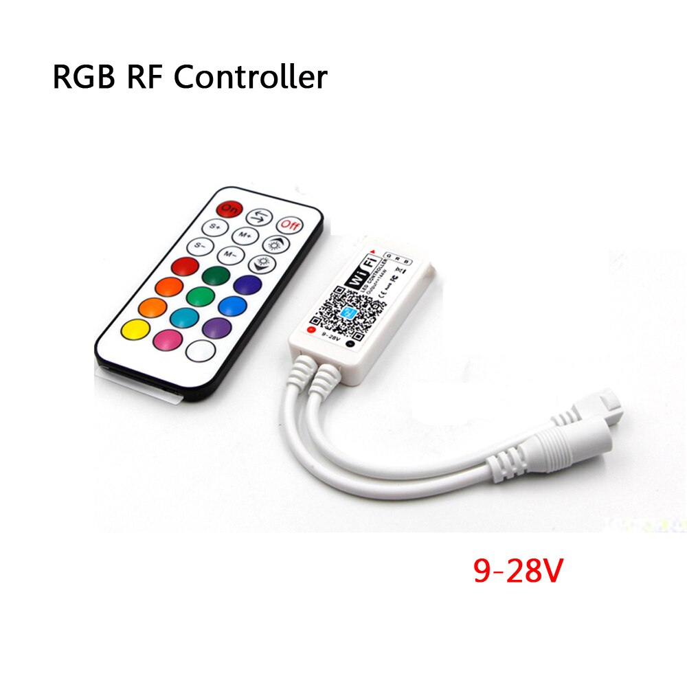 Contrôleur de voix USB rvb RGBW RGBWW Led Wifi contrôleur pour 5050 2835 WS2811 WS2812B led bande magique minuterie de musique à la maison DC5/12/24V: 21key RF RGB Wifi