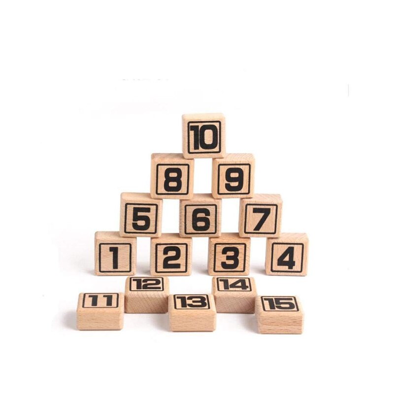 15 Sliding Tiles Math IQ Game Toys Wooden Brain Game for Adults Children 2022 Safety Supplies