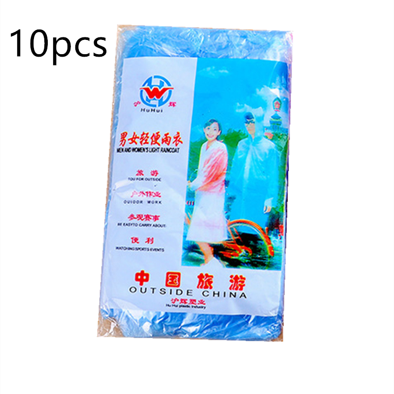 100% Brand Outdoor Activities Football Camping Walking Protection Dust-proof Anti-fog PVC Disposable Transparent Raincoat: 10pcs