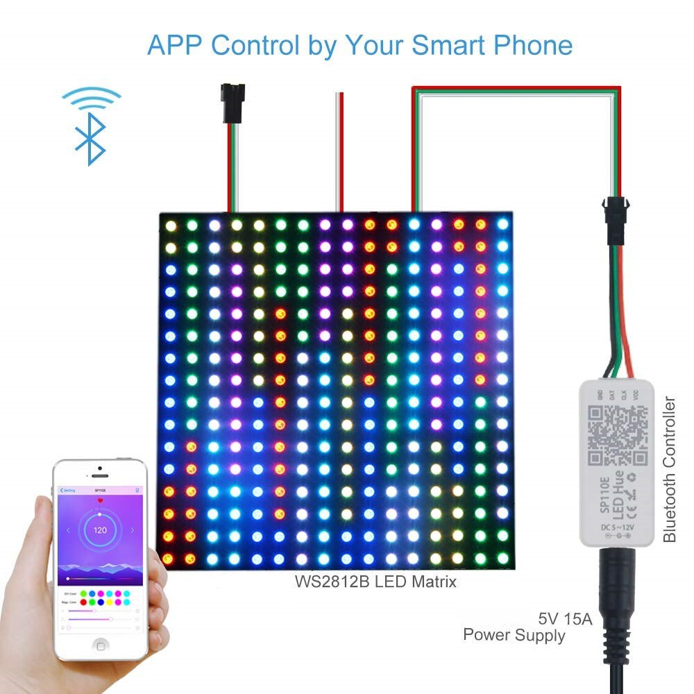 Bluetooth Controller App Controle Voor Droom Kleur Led Strip Licht Met Chasing Effect Rgb Lichtslang (WS2811 WS2812B SK9822