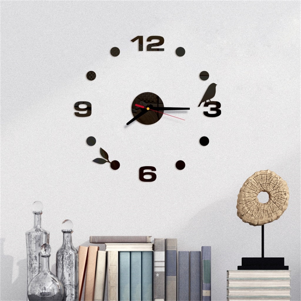 Horloge murale 3D à miroir en acrylique avec chiffres romains à imprimer, autocollants, chiffres romains, décoration de la maison, # GH