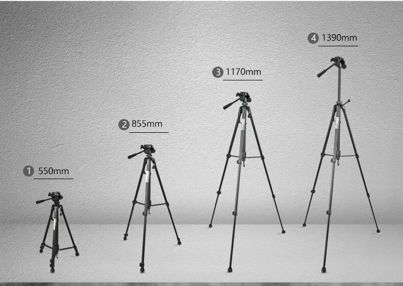Stativ stativ for kamera videokamera wf -3520 svart stativ tripe extensor para foto with handle head