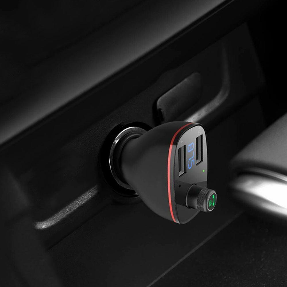ROCK Dual USB Car Charger B300 Bluetooth 4.2 FM Transmitter Digital 3.4A Intelligent Distribution Current Fast Quick Charging