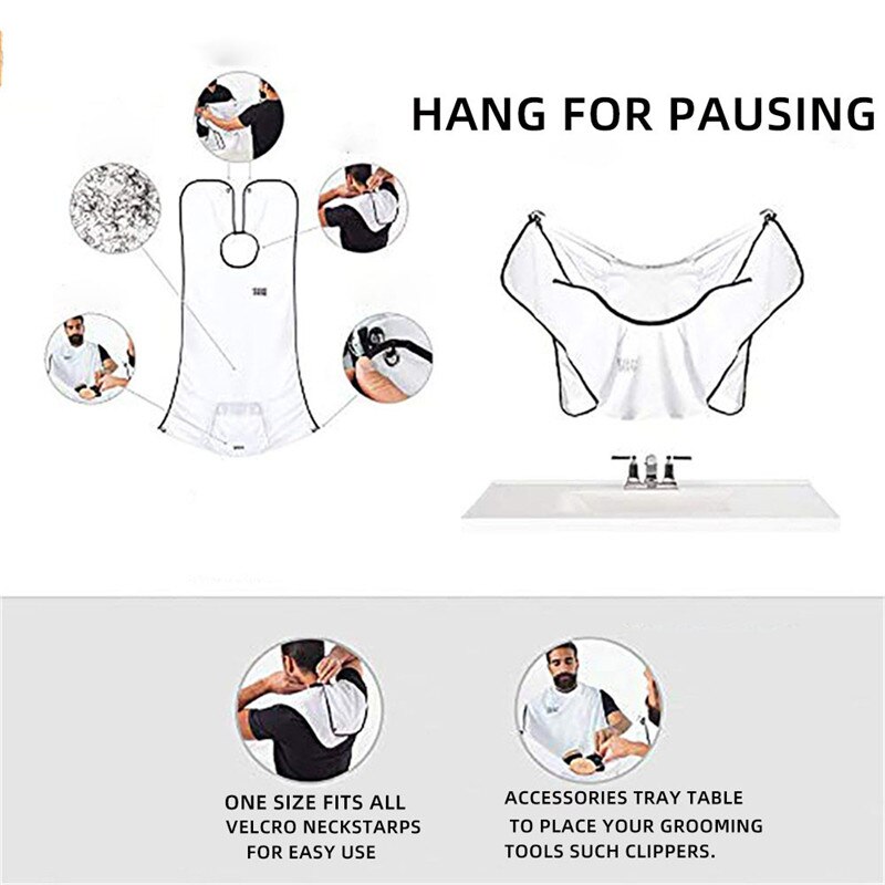 Baard Catcher Voor Scheren En Trimmen Waterdichte Non-stick Schort Voor Mannen Baard Cape Met 2 Zuignappen En haak Accessoires