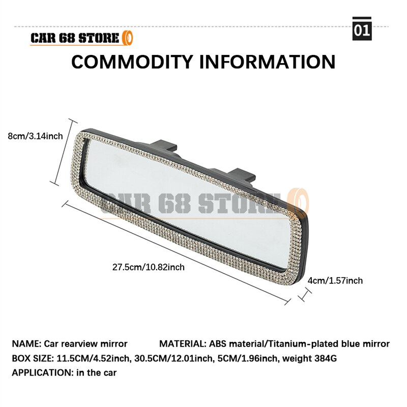 Samochód wewnętrzne lusterko wsteczne kryształbyć winnym dekoracje urok Bling diament ornament pokrywa lusterka wstecznego dziewczyny kobiety wyposażenie wnętrz