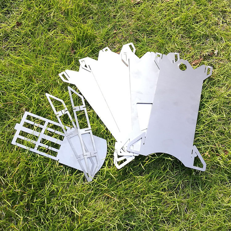 Trädgård eldstaden utomhus camping öppen spis portabel split brazier rostfritt stål silver vikt picknick kort raket värme spis