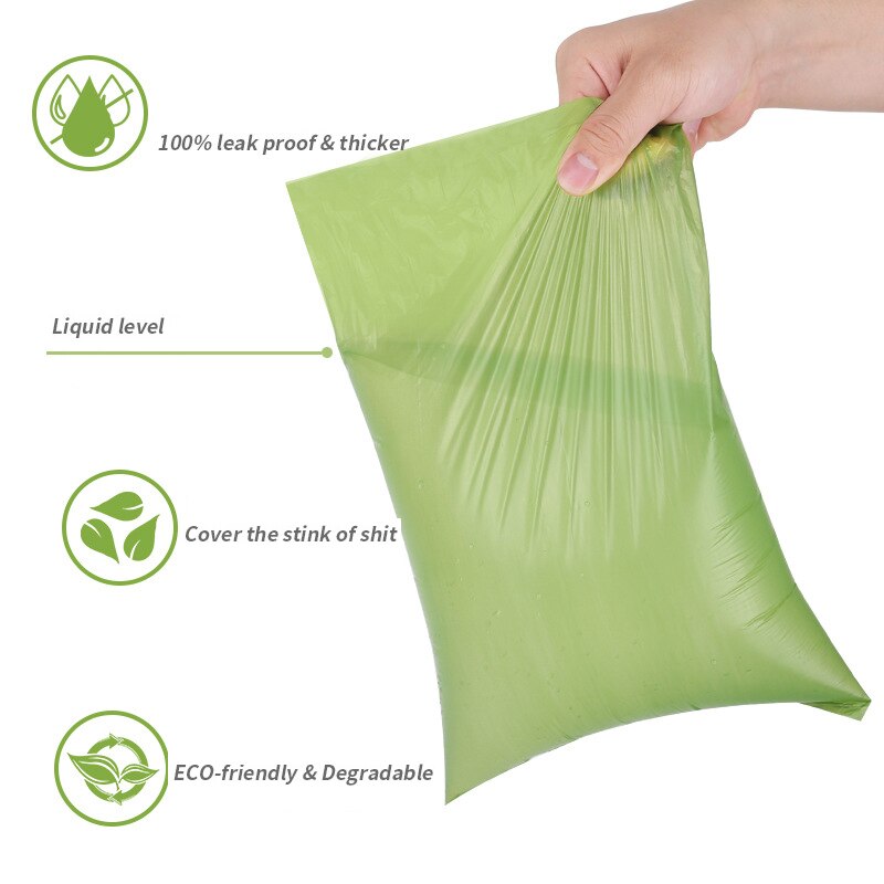 Biodegradable Pet Dog Poop Bags Portable Carrier Dog Waste Bags Dispenser Outdoor Degradable Dog Trash Excrement Toilet Bags