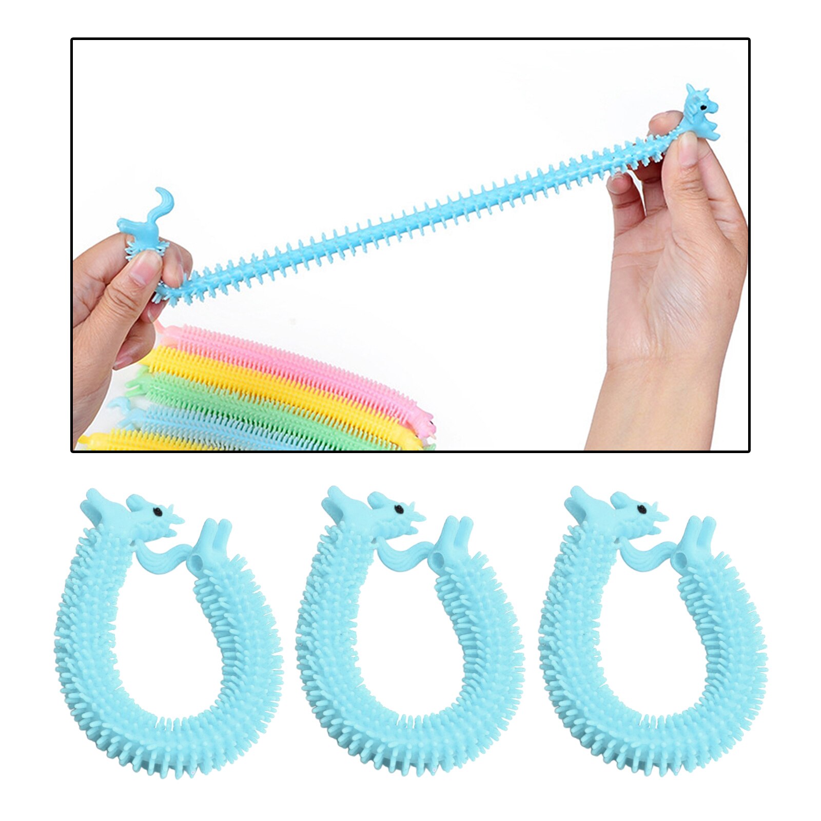 3PCS Sensory Stretch String Colorful Party Favor Toys Educational Traing Stretch Toy for 3 Years Old and Above: Blue