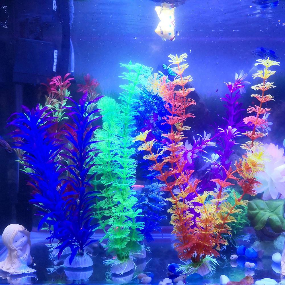 Plantas acuáticas artificiales que brillan en la oscuridad, acuario, decoraciones para acuarios, suministro de decoraciones para el hogar