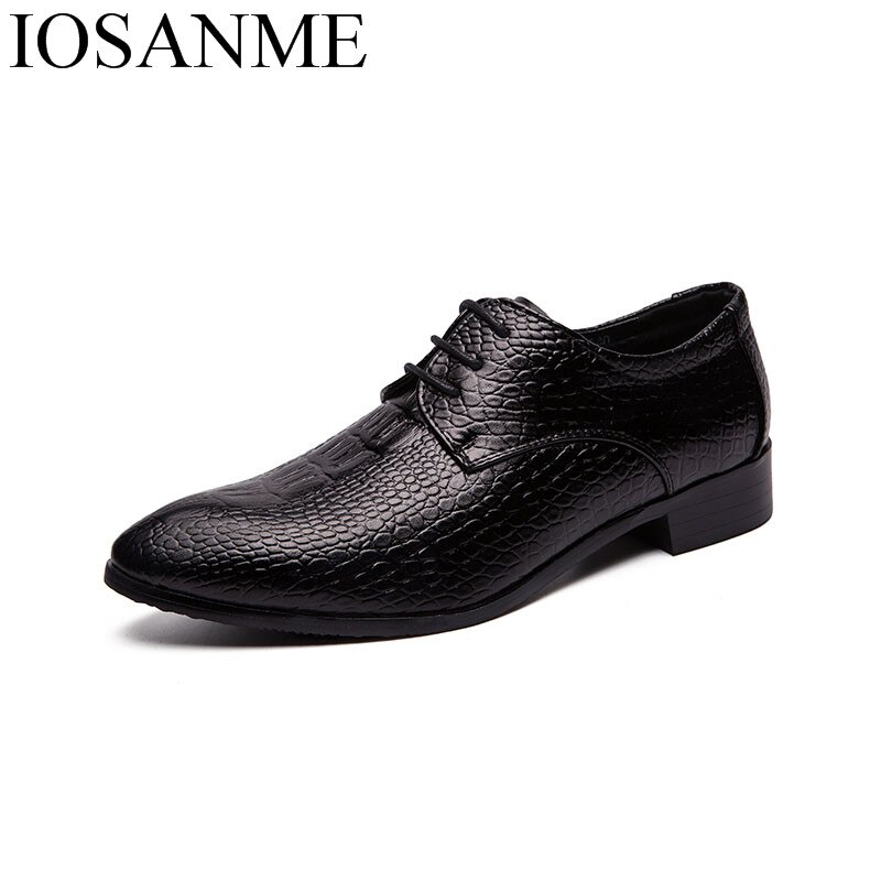 Men's Business Snakeskin Grain Leather Brogues Shoes