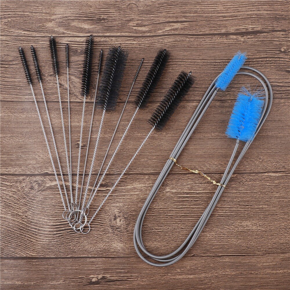 11 Pcs Flexible Sink Drain Unblocker Brush Cleaner Drain Brush Kitchen Shower Bathroom Cleaning Tools