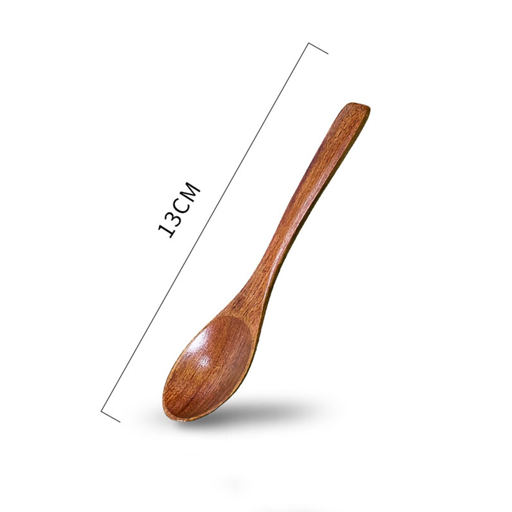 Wooden Spoon Kitchen Cooking Utensil Tool Soup Teaspoon Catering Kids Spoon Kitchenware for Rice Soup: M